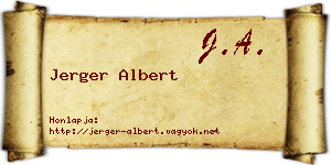 Jerger Albert névjegykártya